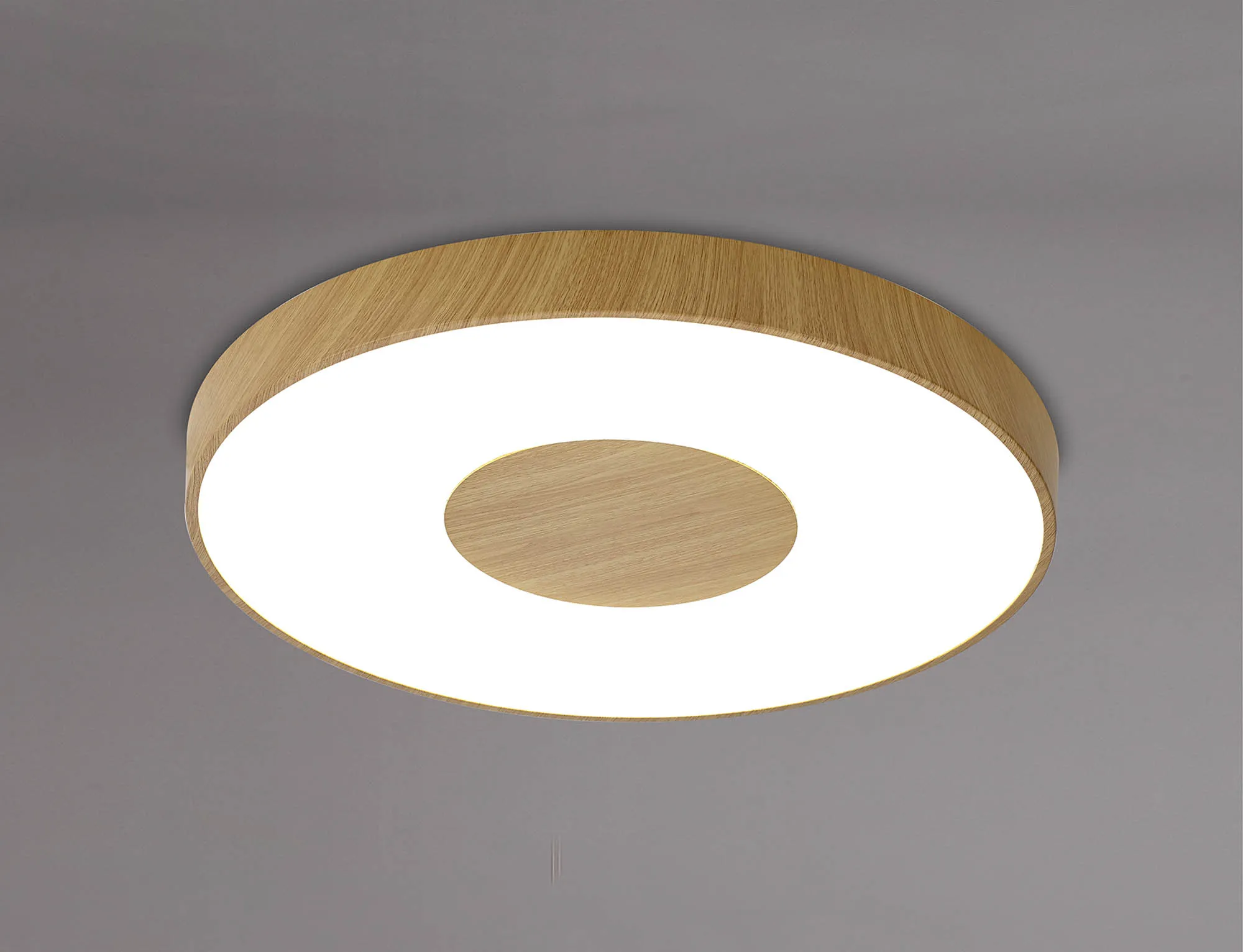 Coin 100W LED Round  Flush Ceiling Wood Effect M7562  Mantra Coin Round